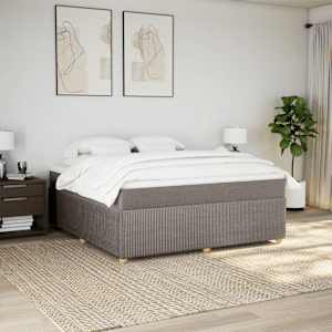 Box spring postel s matrací taupe 180x200 cm textil - obrázek 3
