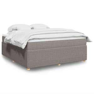 Box spring postel s matrací taupe 180x200 cm textil - obrázek 1