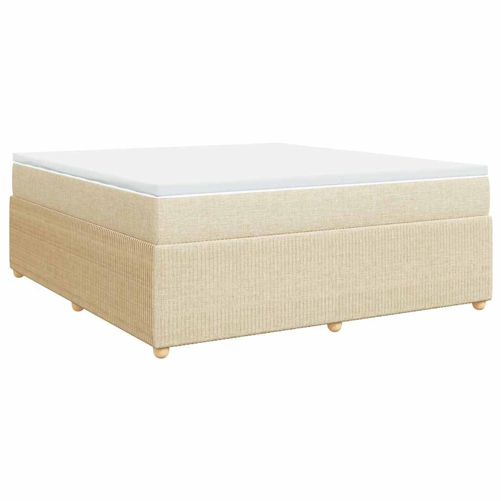 vidaXL Boxspring met matras stof crèmekleurig 180x200 cm, foto 3