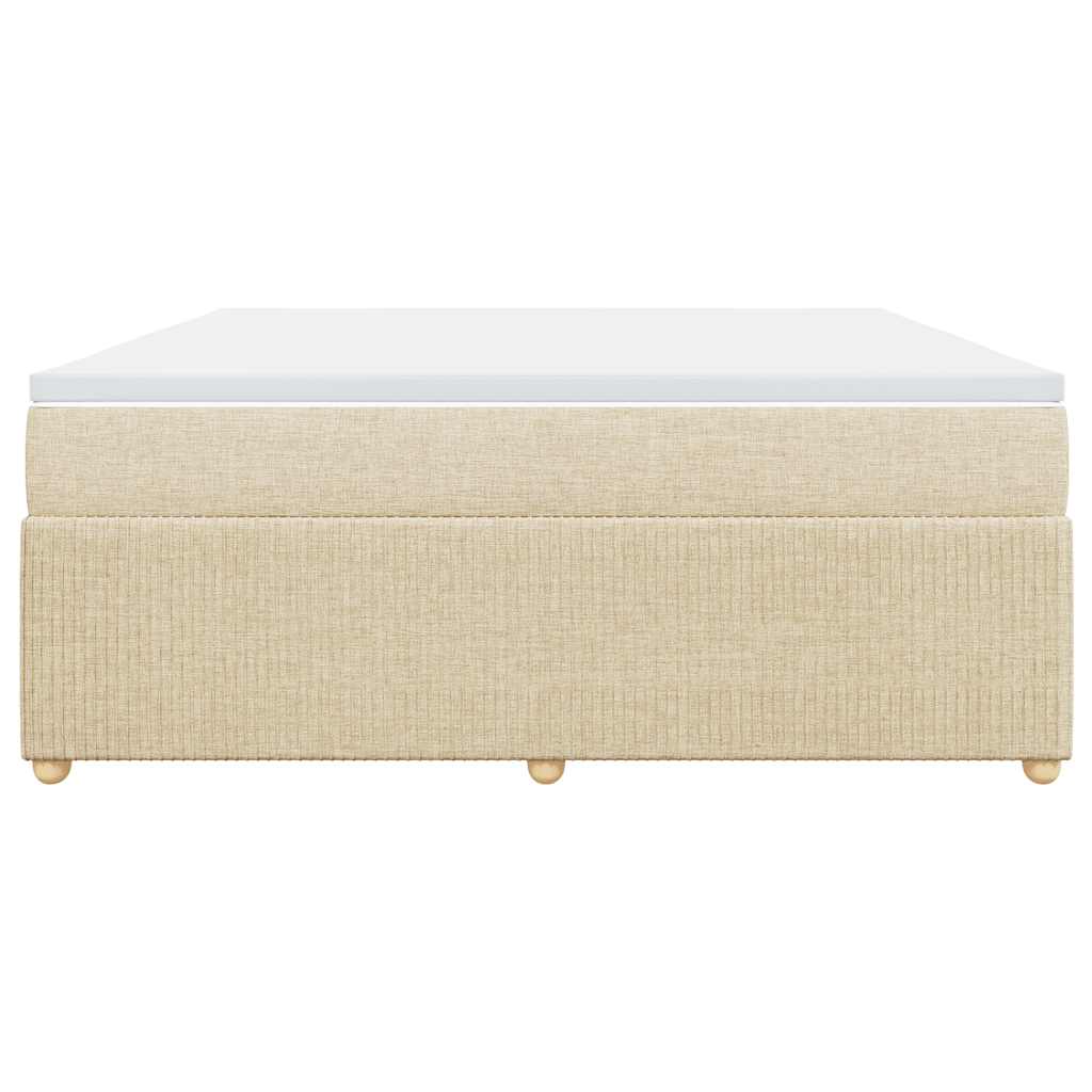 vidaXL Boxspring met matras stof crèmekleurig 180x200 cm, foto 4