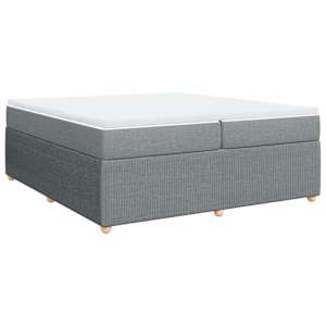 Box spring postel s matrací světle šedá 200 x 200 cm textil - obrázek 2