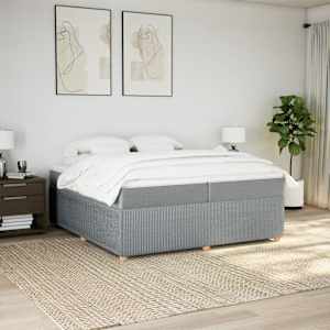 Box spring postel s matrací světle šedá 200 x 200 cm textil - obrázek 3