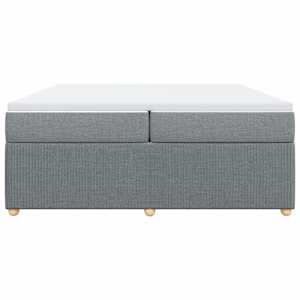 Box spring postel s matrací světle šedá 200 x 200 cm textil - obrázek 4