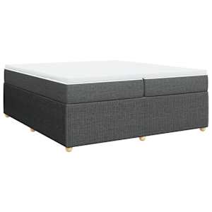 Box spring postel s matrací tmavě šedá 200x200 cm textil - obrázek 2