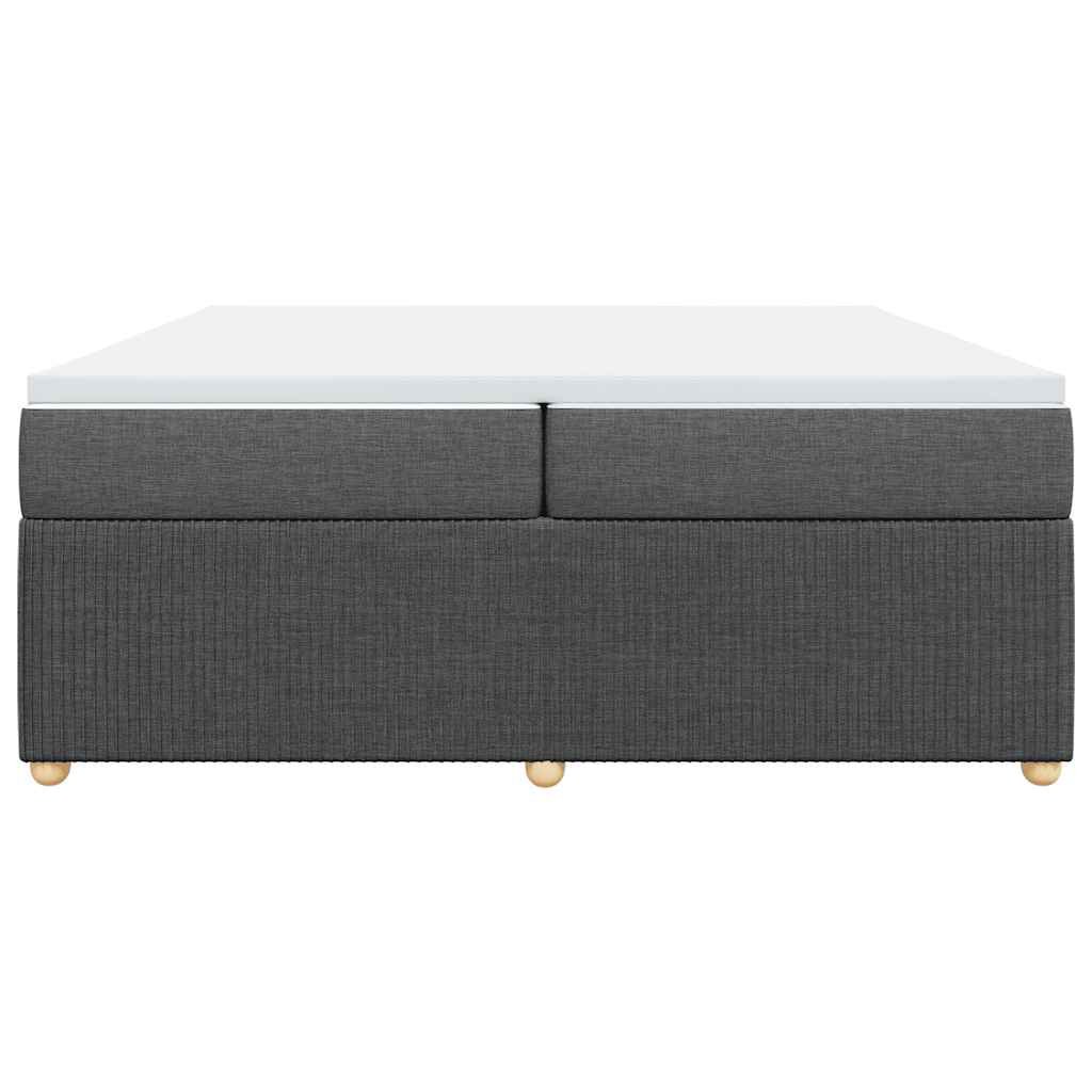 vidaXL Boxspring met matras stof donkergrijs 200x200 cm grijs, foto 4
