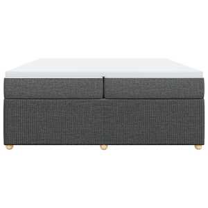 Box spring postel s matrací tmavě šedá 200x200 cm textil - obrázek 4