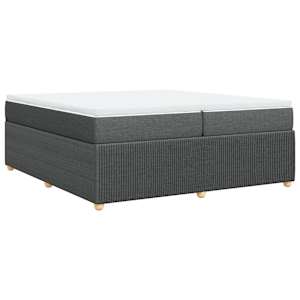Box spring postel s matrací tmavě šedá 200x200 cm textil - obrázek 6
