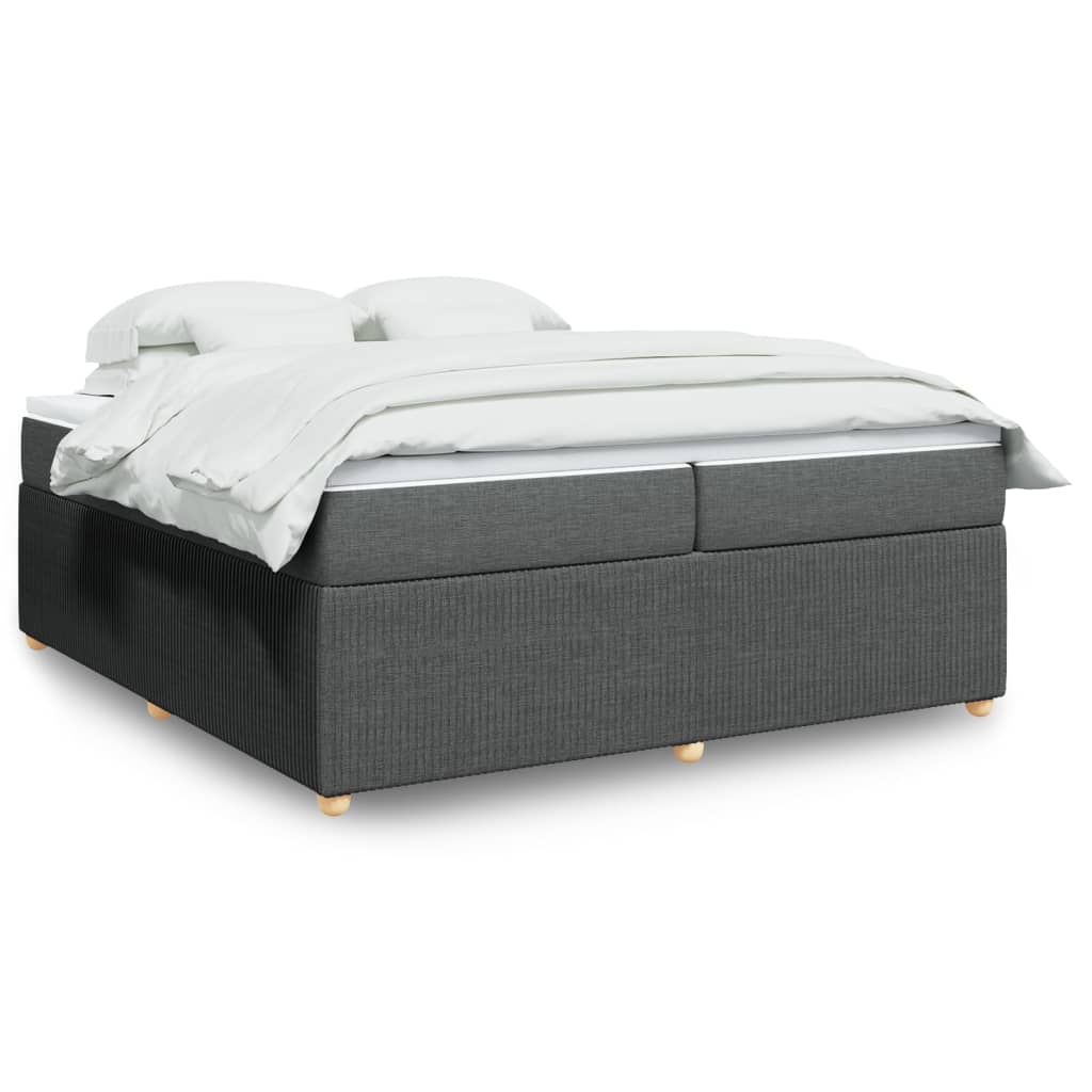 Boxspringbett mit Matratze Dunkelgrau 200×200 cm Stoff