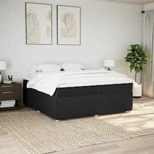 Box spring postel s matrací černá 200x200 cm textil - obrázek 3