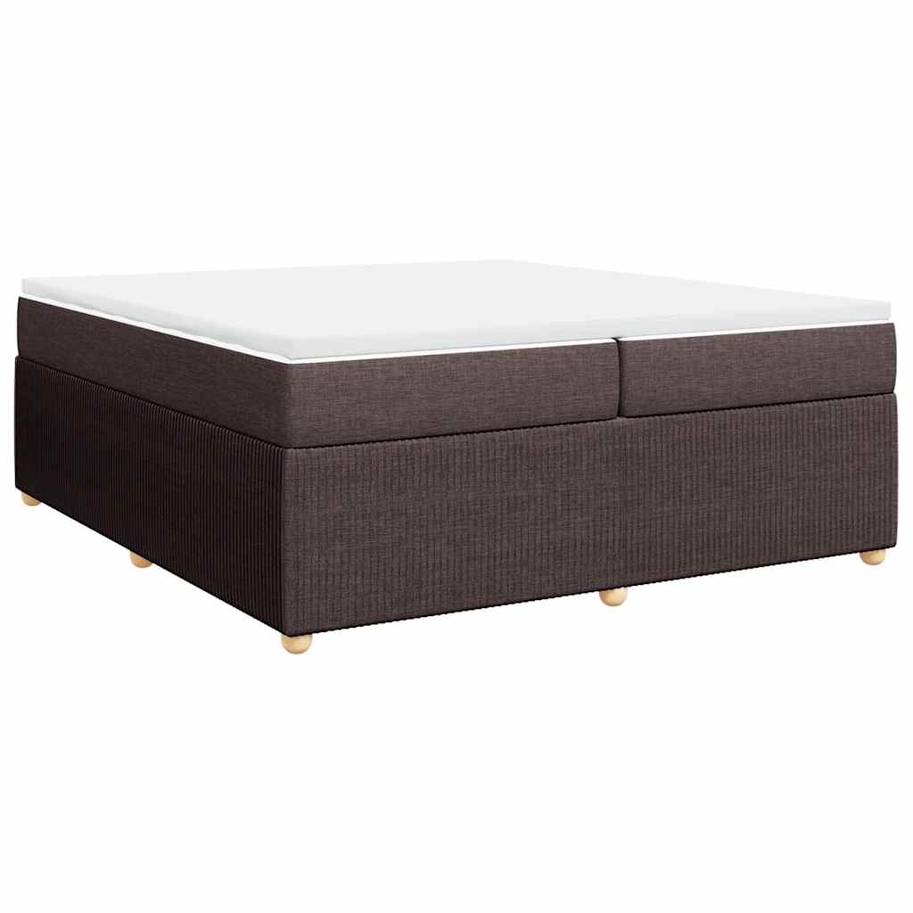 vidaXL Boxspring met matras stof donkerbruin 200x200 cm bruin, foto 3