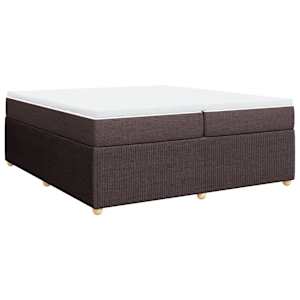 Box spring postel s matrací tmavě hnědá 200x200 cm textil - obrázek 2