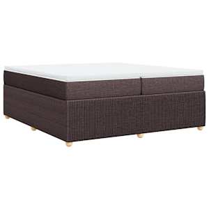 Box spring postel s matrací tmavě hnědá 200x200 cm textil - obrázek 6