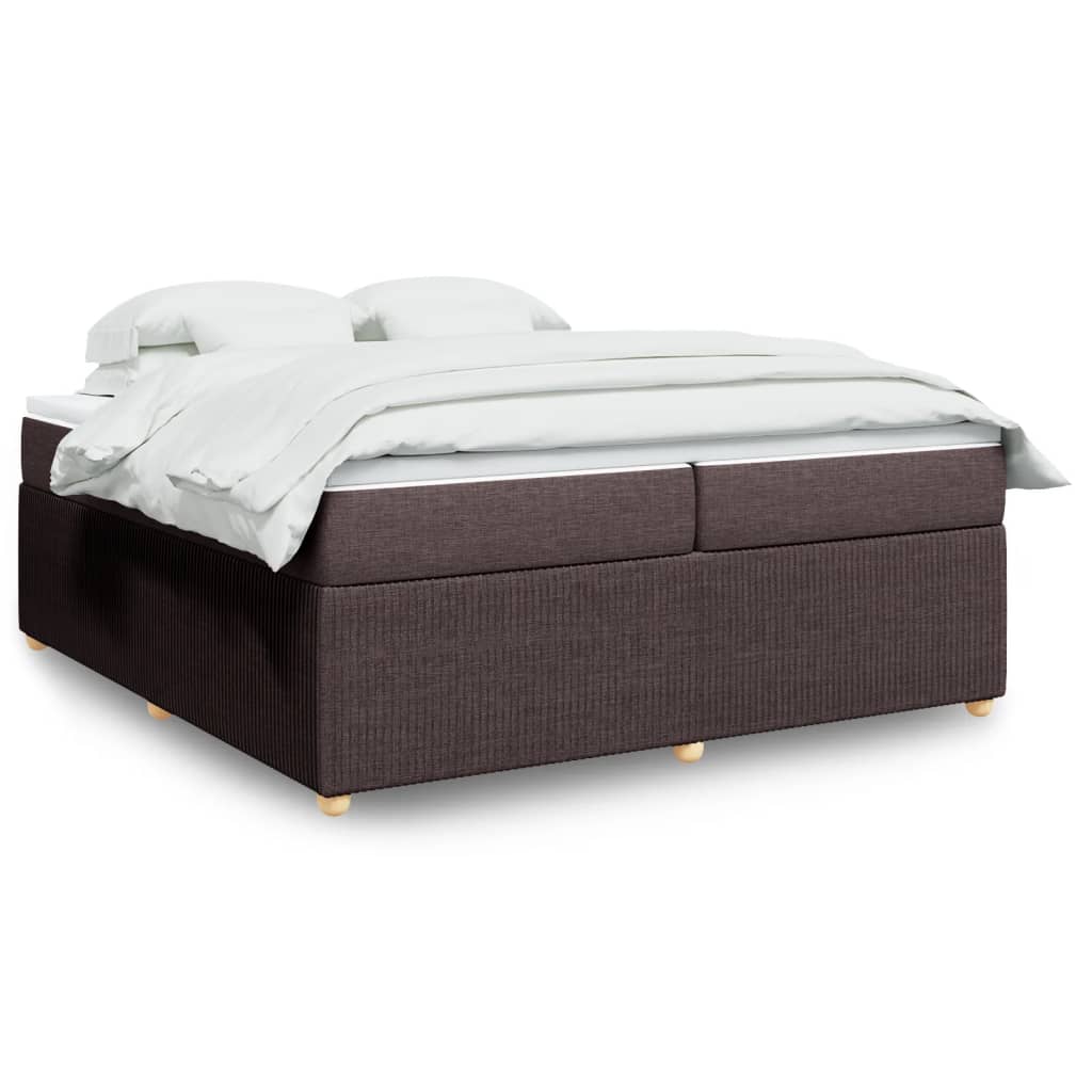 Boxspringbett mit Matratze Dunkelbraun 200×200 cm Stoff