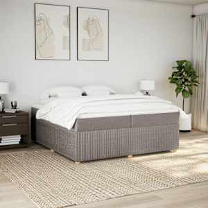 Box spring postel s matrací taupe 200x200 cm textil - obrázek 3