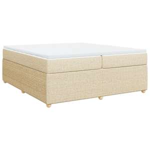 Box spring postel s matrací krémová 200x200 cm textil - obrázek 2