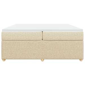 Box spring postel s matrací krémová 200x200 cm textil - obrázek 4