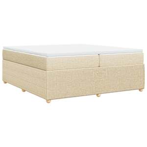Box spring postel s matrací krémová 200x200 cm textil - obrázek 6