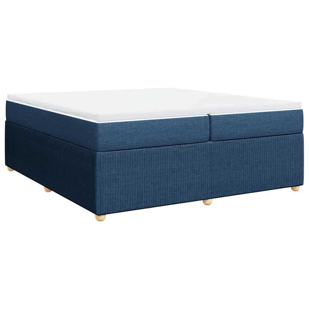 vidaXL Boxspring met matras stof blauw 200x200 cm, foto 3
