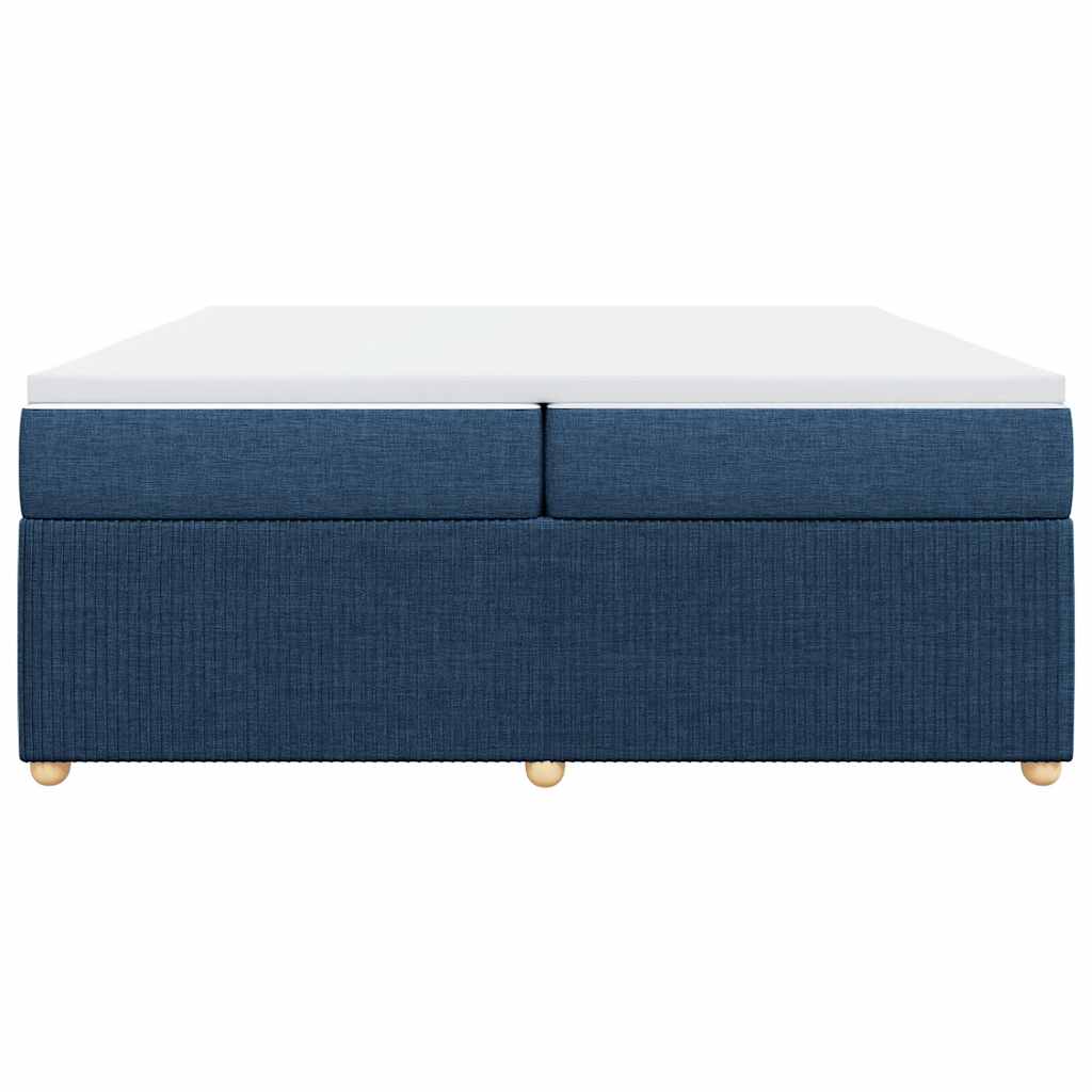 vidaXL Boxspring met matras stof blauw 200x200 cm, foto 4