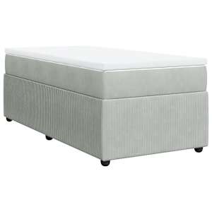 Box spring postel s matrací světle šedá 80 x 200 cm samet - obrázek 2