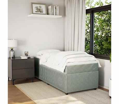 vidaXL Sommier &agrave; lattes de lit et matelas Gris clair 80x200 cm Velours