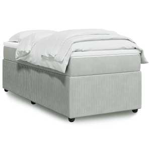 Box spring postel s matrací světle šedá 80 x 200 cm samet - obrázek 1