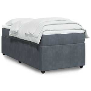 Box spring postel s matrací tmavě šedá 80 x 200 cm samet - obrázek 1