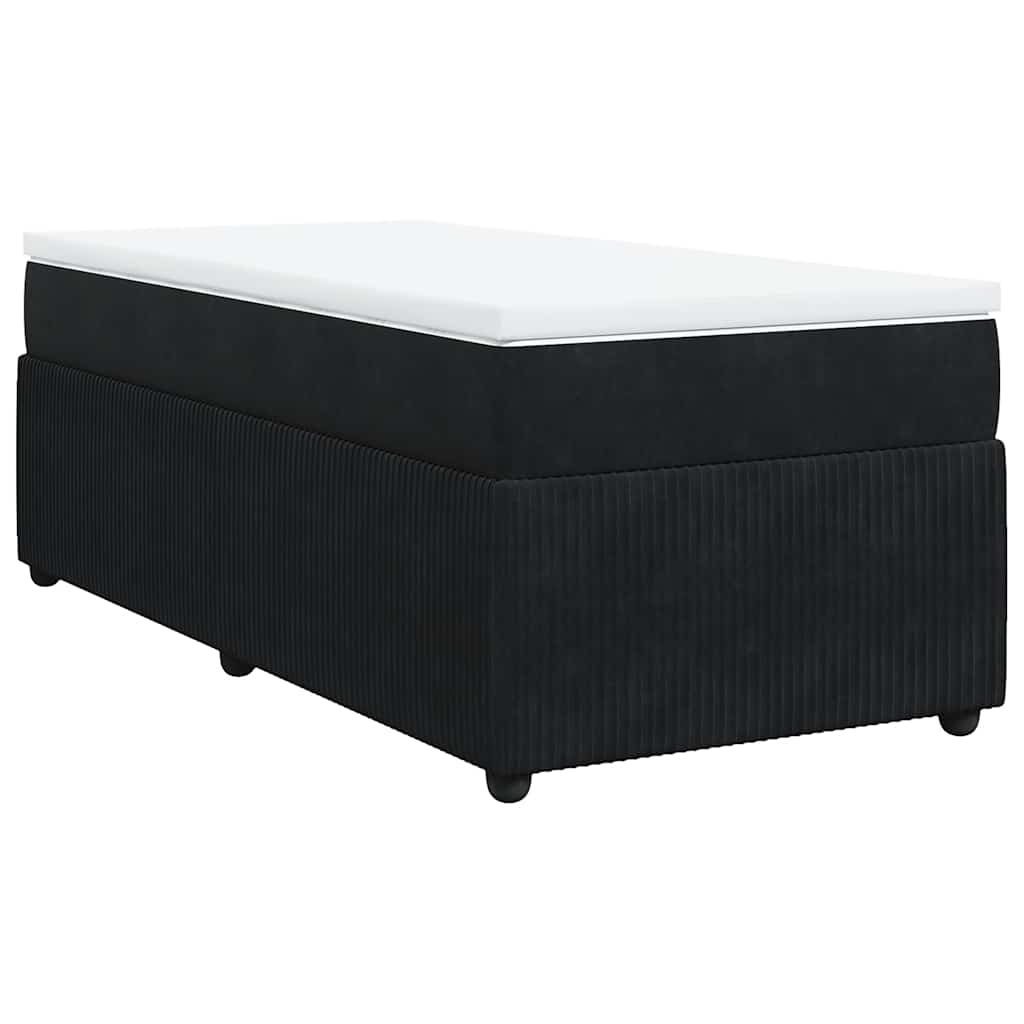 Thumbnail - vidaXL Boxspringbett mit Matratze Schwarz 80x200 cm Samt