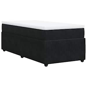 Box spring postel s matrací černá 80 x 200 cm samet - obrázek 9