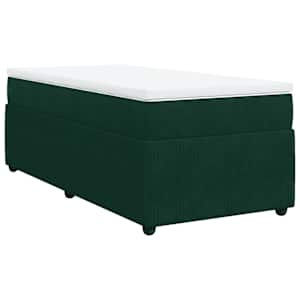 Box spring postel s matrací tmavě zelená 80 x 200 cm samet - obrázek 2