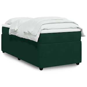 Box spring postelja z vzmetnico temno zelena 80x200 cm žamet