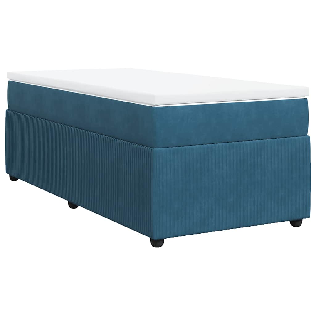 Thumbnail - vidaXL Boxspringbett mit Matratze Dunkelblau 80x200 cm Samt