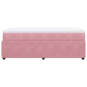 Box spring postel s matrací růžová 80 x 200 cm samet - obrázek 8