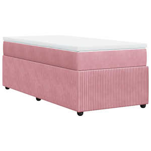 Box spring postel s matrací růžová 80 x 200 cm samet - obrázek 9