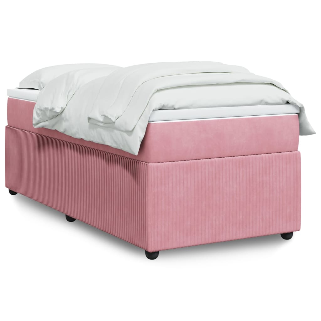 Boxspringbett mit Matratze Rosa 80×200 cm Samt