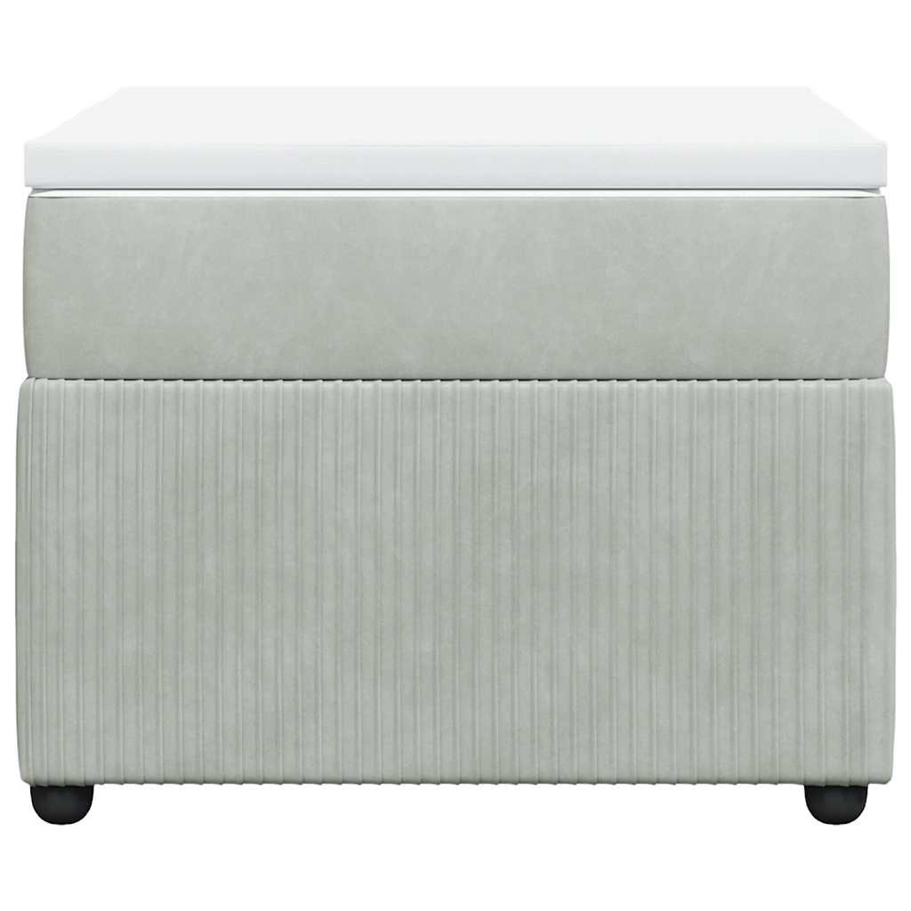 vidaXL Boxspring met matras fluweel lichtgrijs 90x190 cm grijs, foto 4