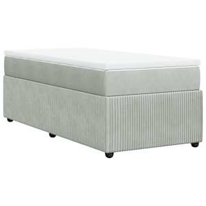 Box spring postel s matrací světle šedá 90x190 cm samet - obrázek 9