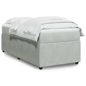 Box spring postel s matrací světle šedá 90x190 cm samet - obrázek 1