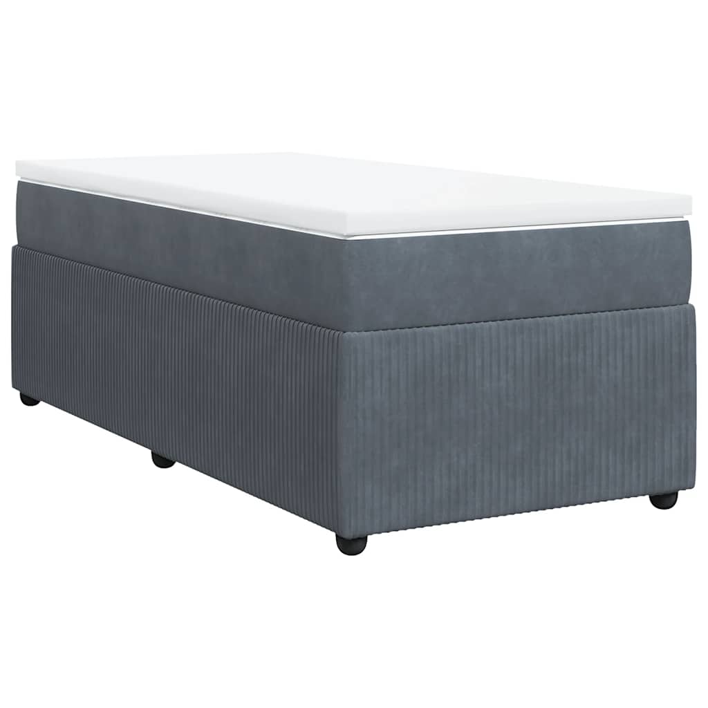 Thumbnail - vidaXL Boxspringbett mit Matratze Dunkelgrau 90x190 cm Samt