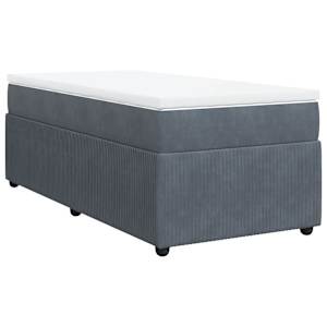 Box spring postel s matrací tmavě šedá 90x190 cm samet - obrázek 2