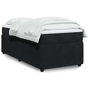Box spring postel s matrací černá 90x190 cm samet - obrázek 1