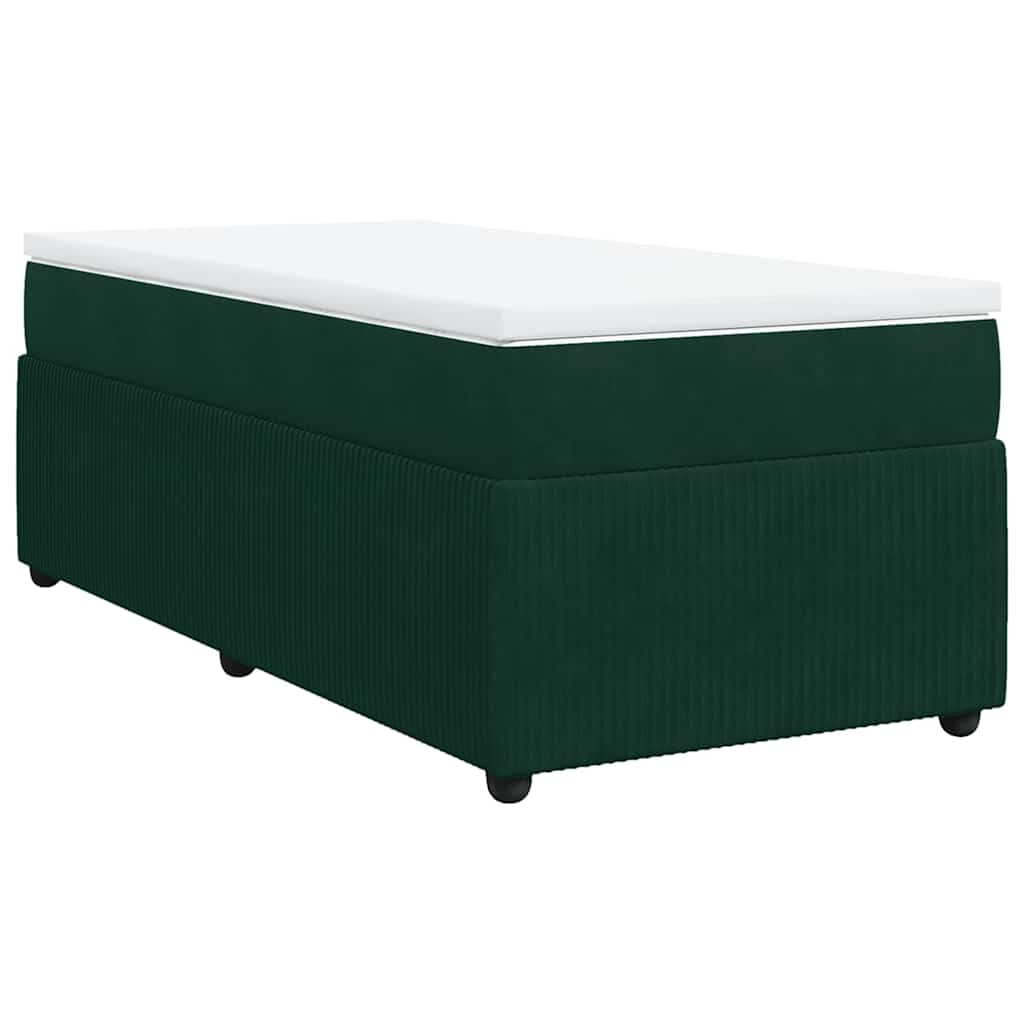 vidaXL Boxspring met matras fluweel donkergroen 90x190 cm groen, foto 3