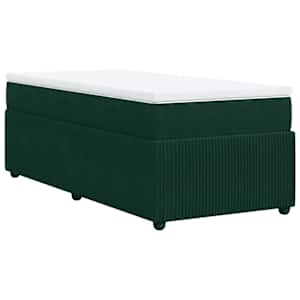 Box spring postel s matrací tmavě zelená 90x190 cm samet - obrázek 9