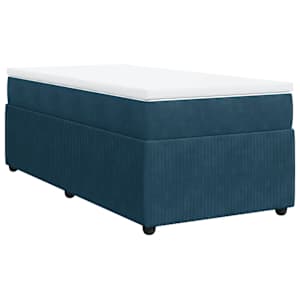 Box spring postel s matrací tmavě modrá 90x190 cm samet - obrázek 2
