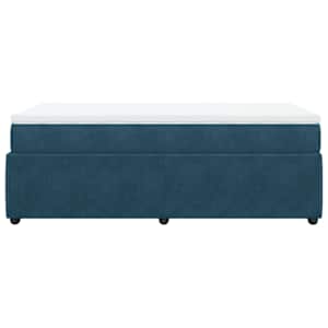 Box spring postel s matrací tmavě modrá 90x190 cm samet - obrázek 8