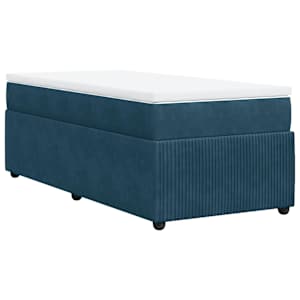 Box spring postel s matrací tmavě modrá 90x190 cm samet - obrázek 9