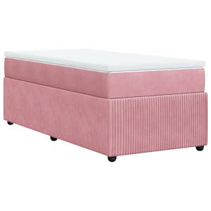 Box spring postel s matrací růžová 90x190 cm samet - obrázek 9
