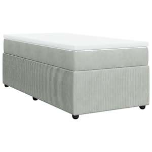 Box spring postel s matrací světle šedá 90x200 cm samet - obrázek 2