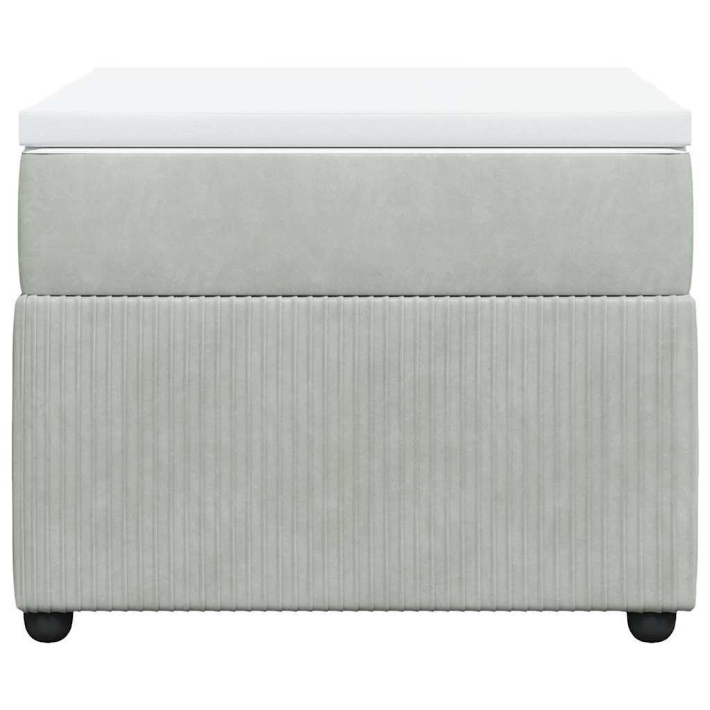 vidaXL Boxspring met matras fluweel lichtgrijs 90x200 cm grijs, foto 4