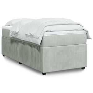 Box spring postel s matrací světle šedá 90x200 cm samet - obrázek 1